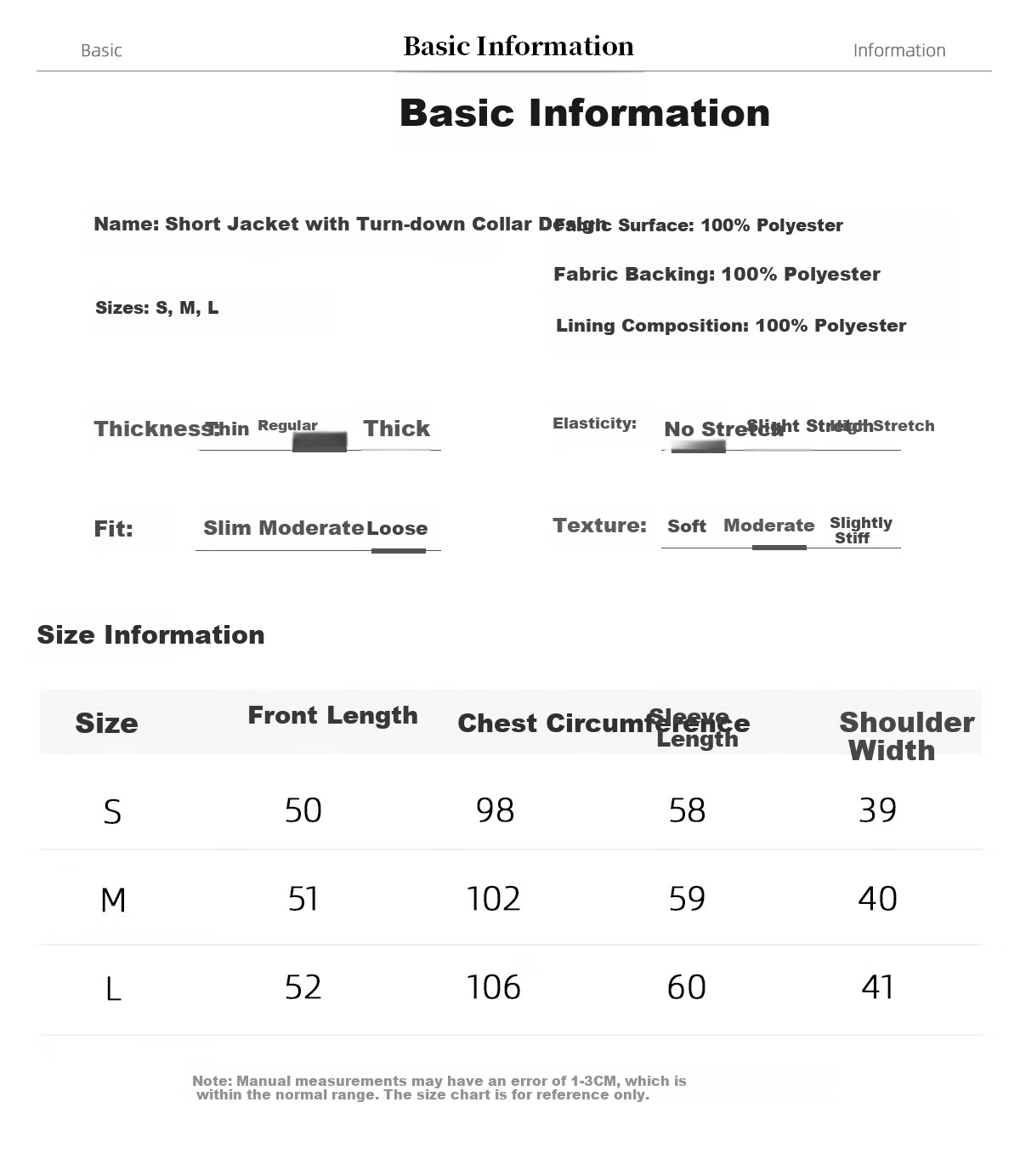 Chushen Spring and Autumn Short Jacket Women Fashion Color-Block Textured Fabric Commuter Short Coat Top S143U3003 8