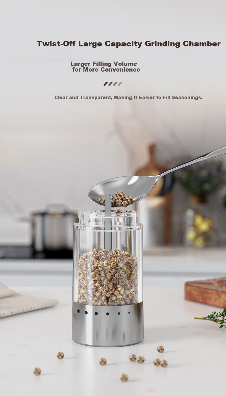 CLITON Electric Pepper Grinder Household Adjustable Spice Grinder Electric Mill for Sichuan Pepper Sea Salt Kitchen Pepper Powder Grinder Bottle Jar 13