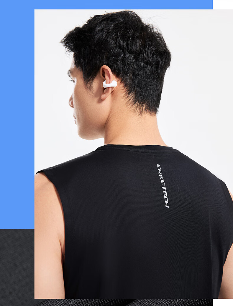 Erke Men's Sports Vest Summer Moisture-Wicking Quick-Dry Ice Feel Crew Neck Sleeveless T-Shirt Outdoor Casual Base Layer Shirt 10