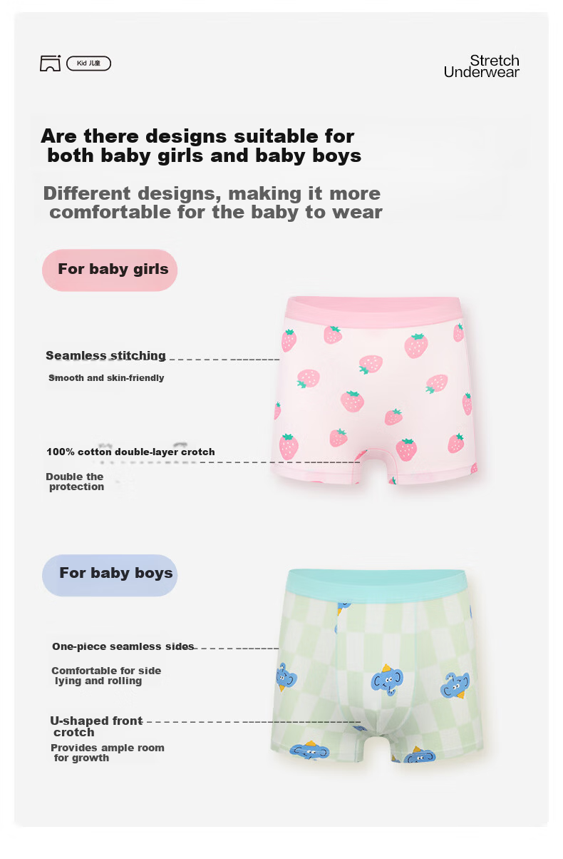 PurCotton Children's Underwear for Boys And Girls, 5A Antibacterial, Cloud Flying + Winter Blue + Line Drawing Flying 17