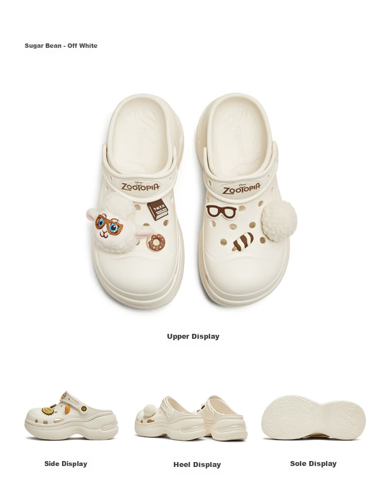 Tianmeiyi Zootopia Collaboration Jelly Bean Clog Women's Thick Sole Height Increasing Open Toe Sandals 21