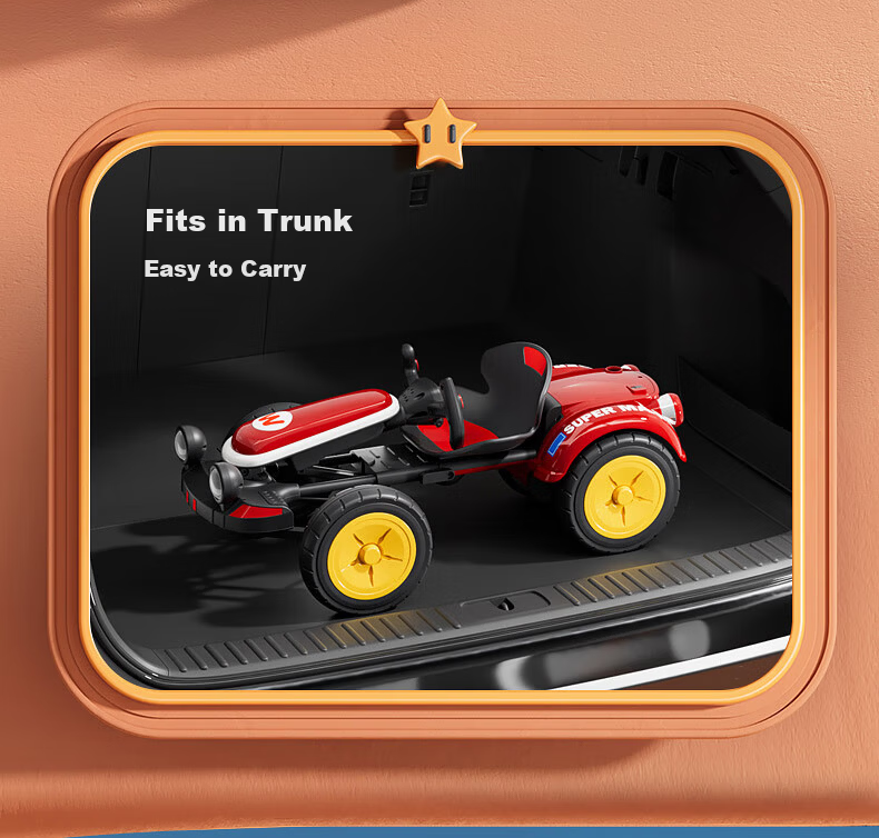 Kids Electric Ride-On Car for Boys and Girls, Remote Control Go-Kart, Four-Wheel Vehicle for Ages 3-8 2