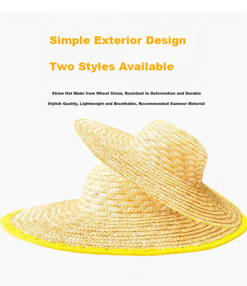 Mandelay Straw Sun Hat Summer Farmer Work Safety Large Brim Woven Hat 50cm 3