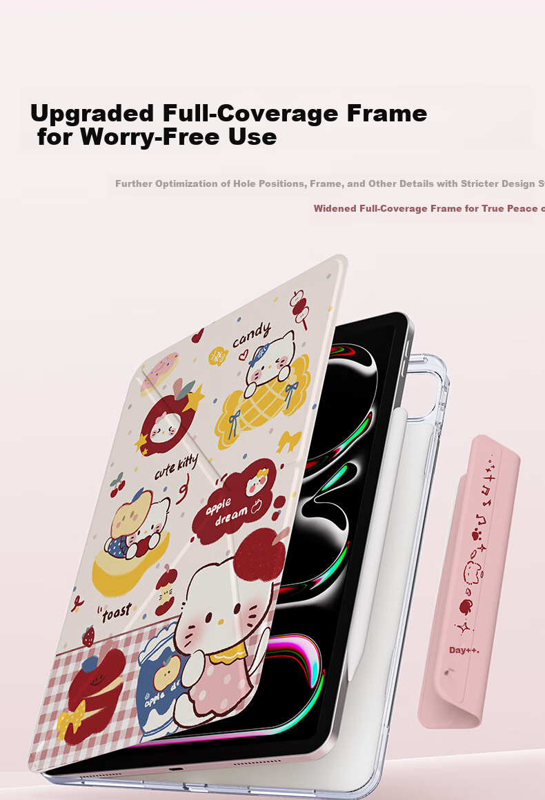 RBP iPad Mini 7/6 Case Matte Magnetic Double-Sided Clip with Buckle Built-in Pen Holder Drop-Resistant Slim Stand - Apple Xiao Mi 4