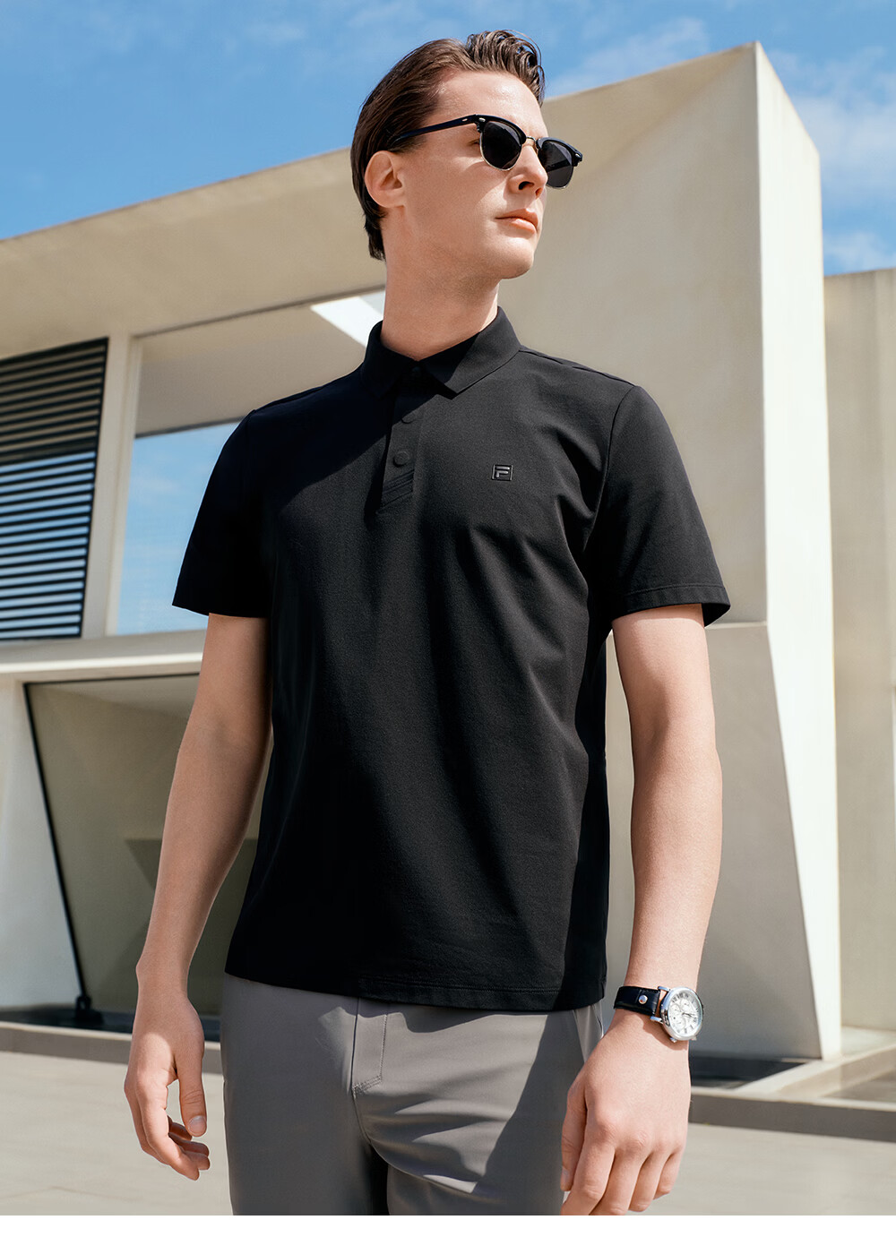 FILA Official Wang Yang Men's Knitted Short Sleeve Polo Shirt 2026 Summer Moisture-Wicking Quick-Dry Comfortable Top 18