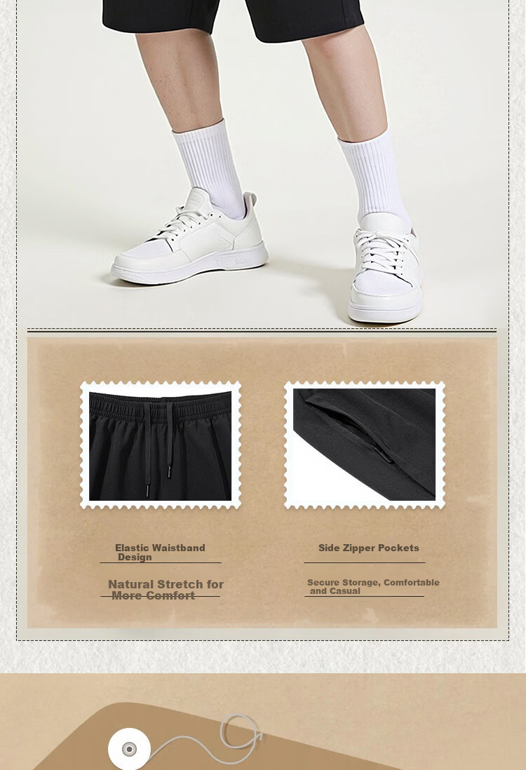 LI-NING Men's Summer Running Shorts Lightweight Quick-Dry Breathable Fashion Casual Comfortable Sports Shorts 5