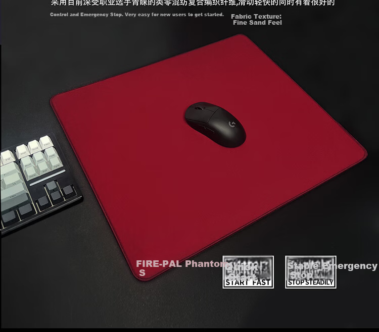 FIRE-PAD Gaming Mouse Pad All-Purpose Cloth Surface Solid Color Ultra-Narrow Dense Edge Stitching Medium Small 480x400x5mm Black 3