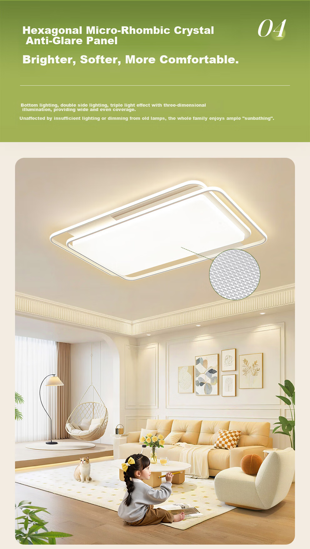 NVC Future Light Ceiling Lamp Living Room Main Light Full Spectrum Smart Eye Protection Lighting Bai Youran PRO with Installation Gift 11