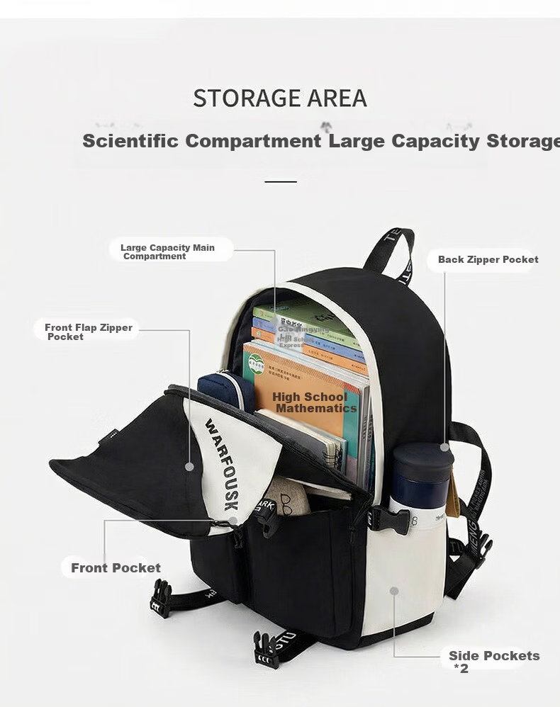 Warrior Backpack for Middle and High School Students, Large Capacity Lightweight Stylish College Student Laptop Backpack for Men and Women 14