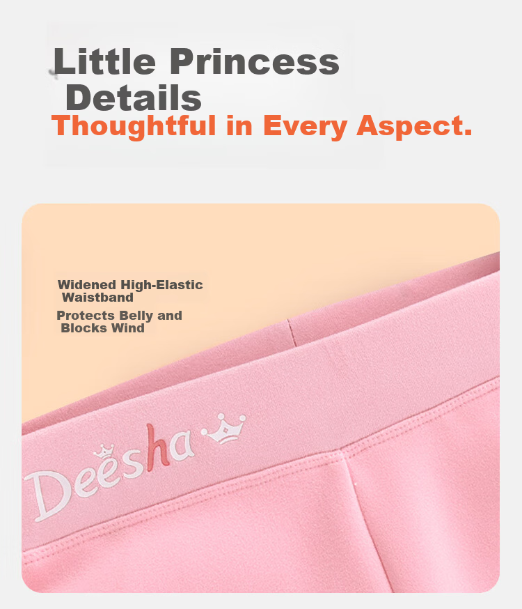 DEESHA Kids Thermal Pants High-Waist Fleece-Lined Leggings for Girls Autumn Winter Thickened School Uniform Essential 8