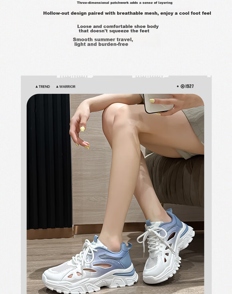 Warrior Official Women's Shoes 2026 Summer Breathable Mesh Lightweight Sneakers Hollow Out Sandals White Pink Size 36 3