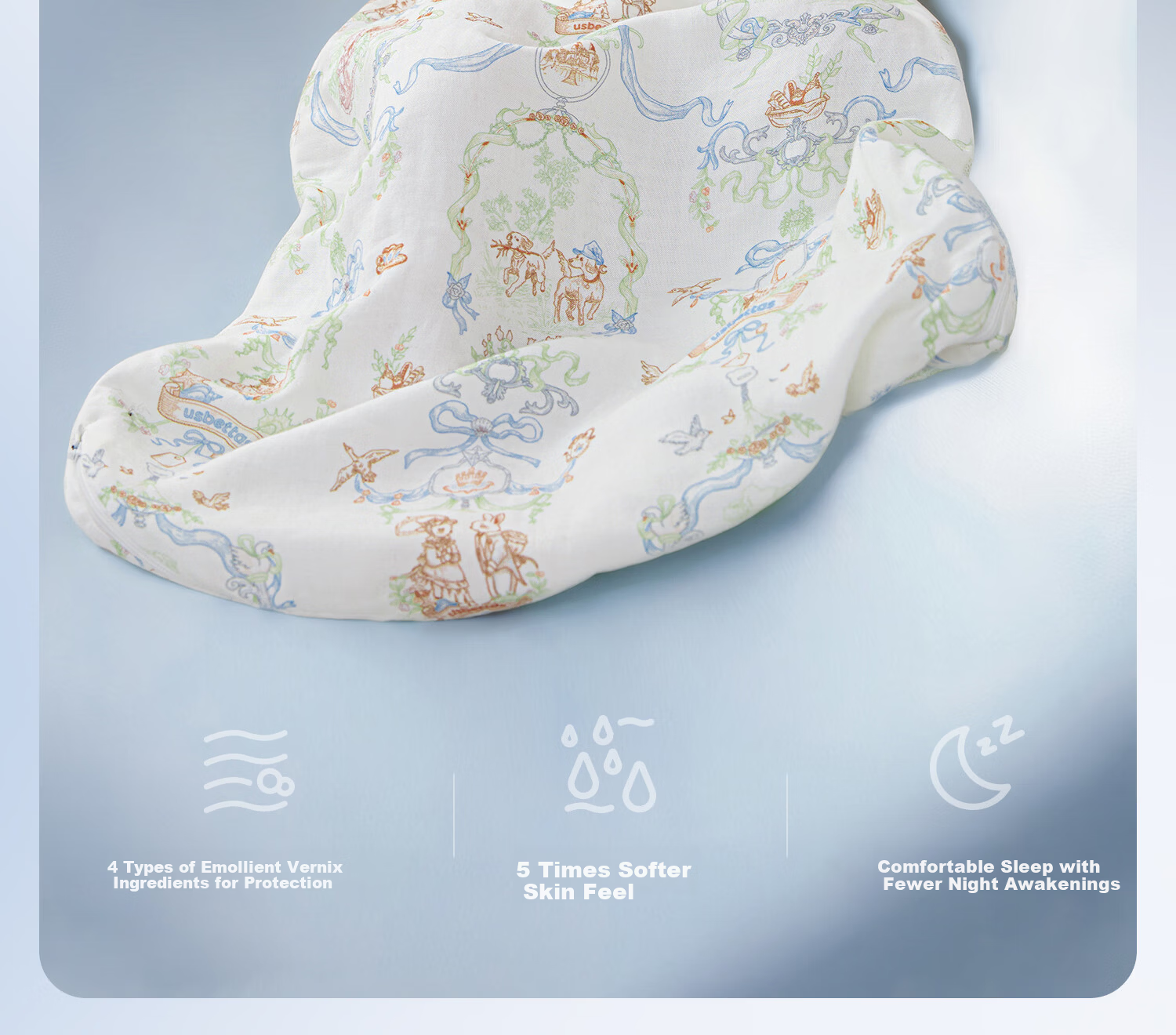 Betis Baby Sleeping Bag Spring Summer Vernix Caseosa Skin Children's One-Piece Sleeping Bag Infant Anti-Kick Quilt Pajamas Front 6 Back 4 Senye L 5