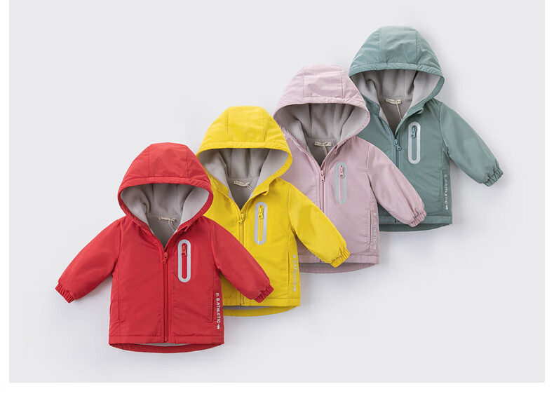 DAVE & BELLA Children's Clothing, New Year's Jacket for Boys And Girls, Autumn And Winter Outerwear, Hooded Top for Kids, Baby Clothes with Fleece Lining 12
