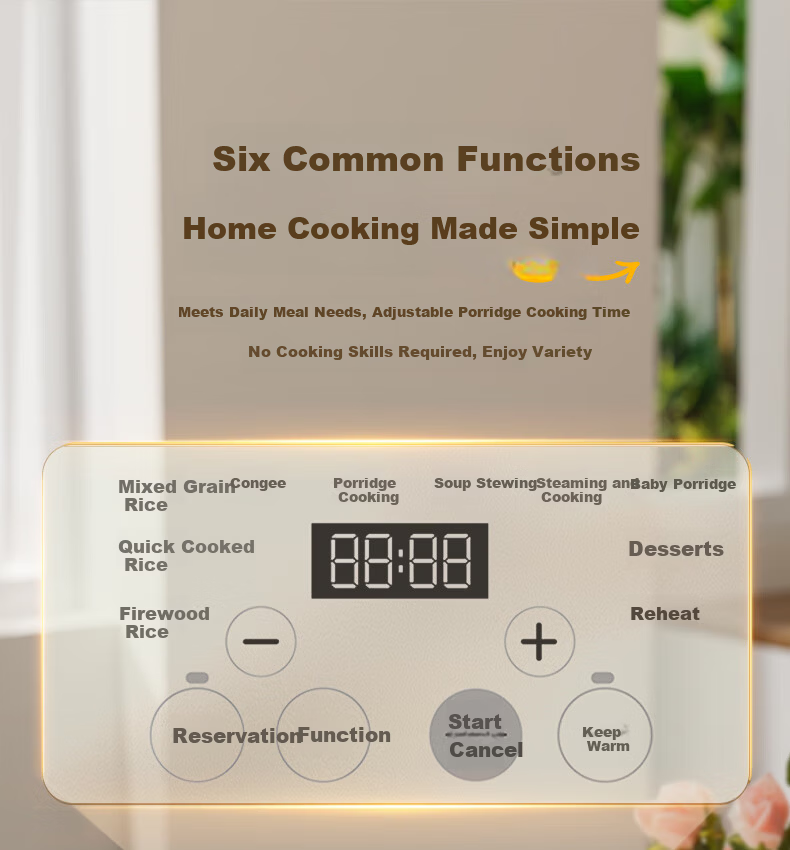 AUX Mini Rice Cooker 2L Capacity Household 1-4 People 24H Smart Reservation Multifunction Compact Easy-to-Clean AFB-YY-20FS34 2