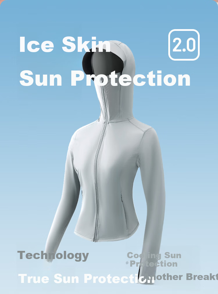 JD Jingzao UPF800+ Sun Protection Cooling Slim Fit UV Protection New Hooded Jacket Black XS 2