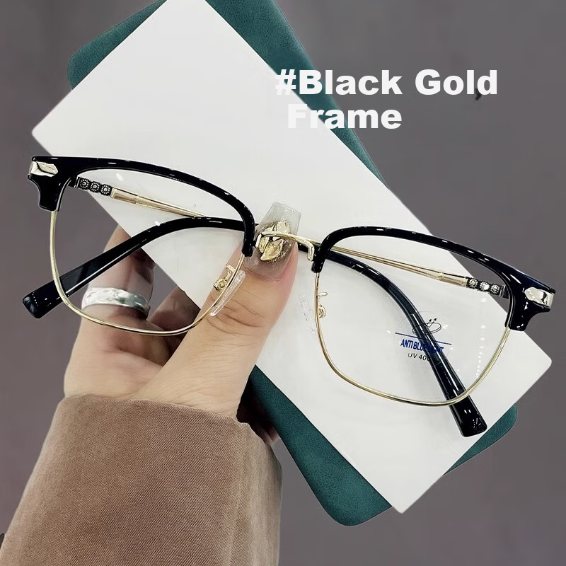 LESCA LUNETIER Semi-Rimless Men's Prescription Glasses Blue Light Blocking Radiation Protection Clear Lenses Sophisticated Intellectual Tech Style Cool Eyewear 8