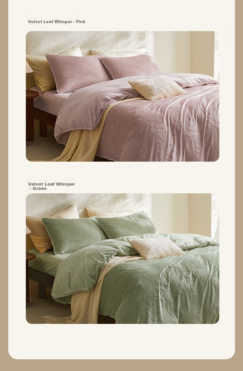 LUOLAI Home Textile Class A Mousse Velvet Winter Fleece Four-Piece Set Milk Velvet Coral Fleece Light Yellow 220*250cm 8