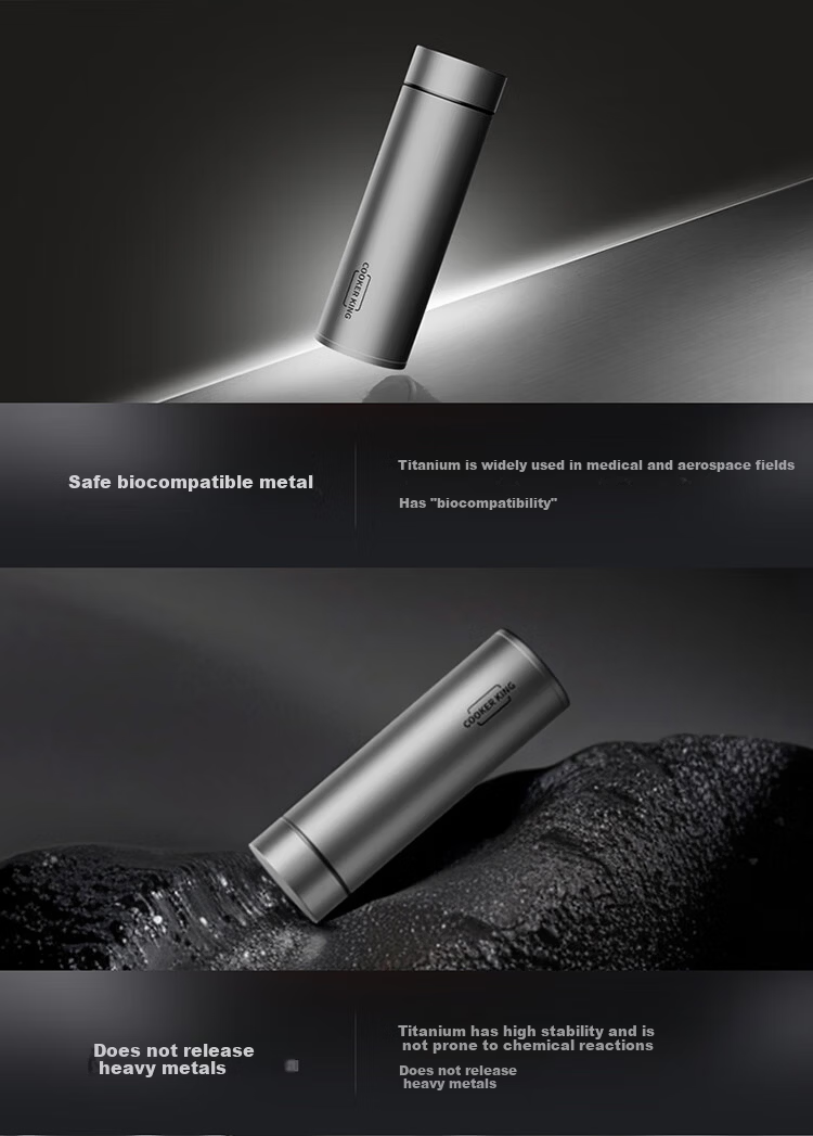 COOKER KING Titanium Cup Gift Box Set, Pure Titanium Insulated Mug, Stylish Water Bottle And Coffee Cup, 520ml, Iris Secret Realm 5