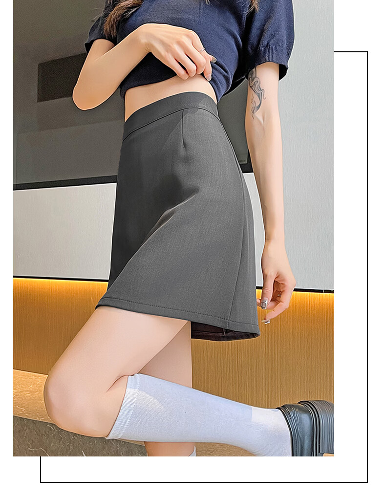 Borui Women's Spring Summer 2026 New Sexy Tight Fitted Pure White Suit Skirt Hip Skirt 16