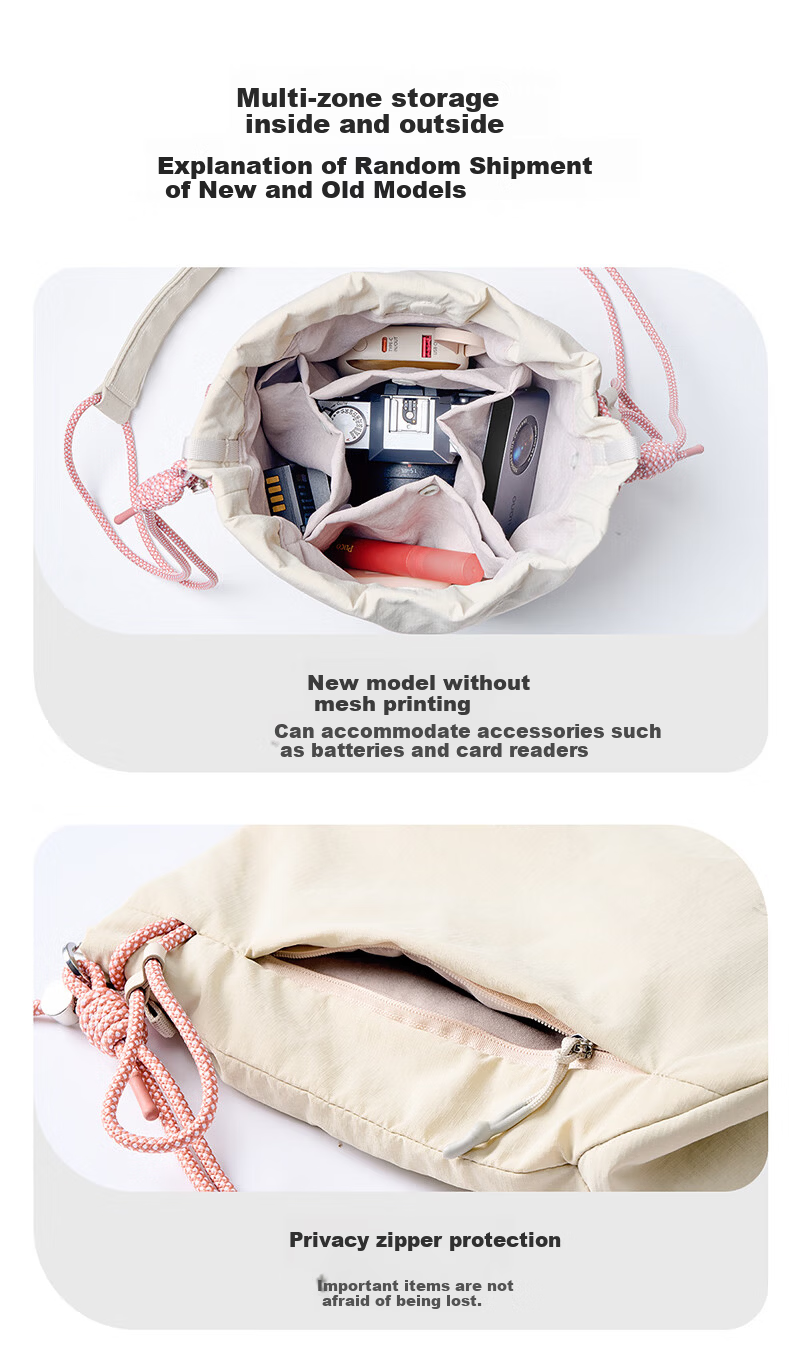 Llano S8 Cloud Sensor Camera Bag Multifunction Drawstring Shoulder Chest Bag Photography Crossbody Casual Travel Universal for Fuji Sony Canon Ricoh Instax Mirrorless Accessories 10