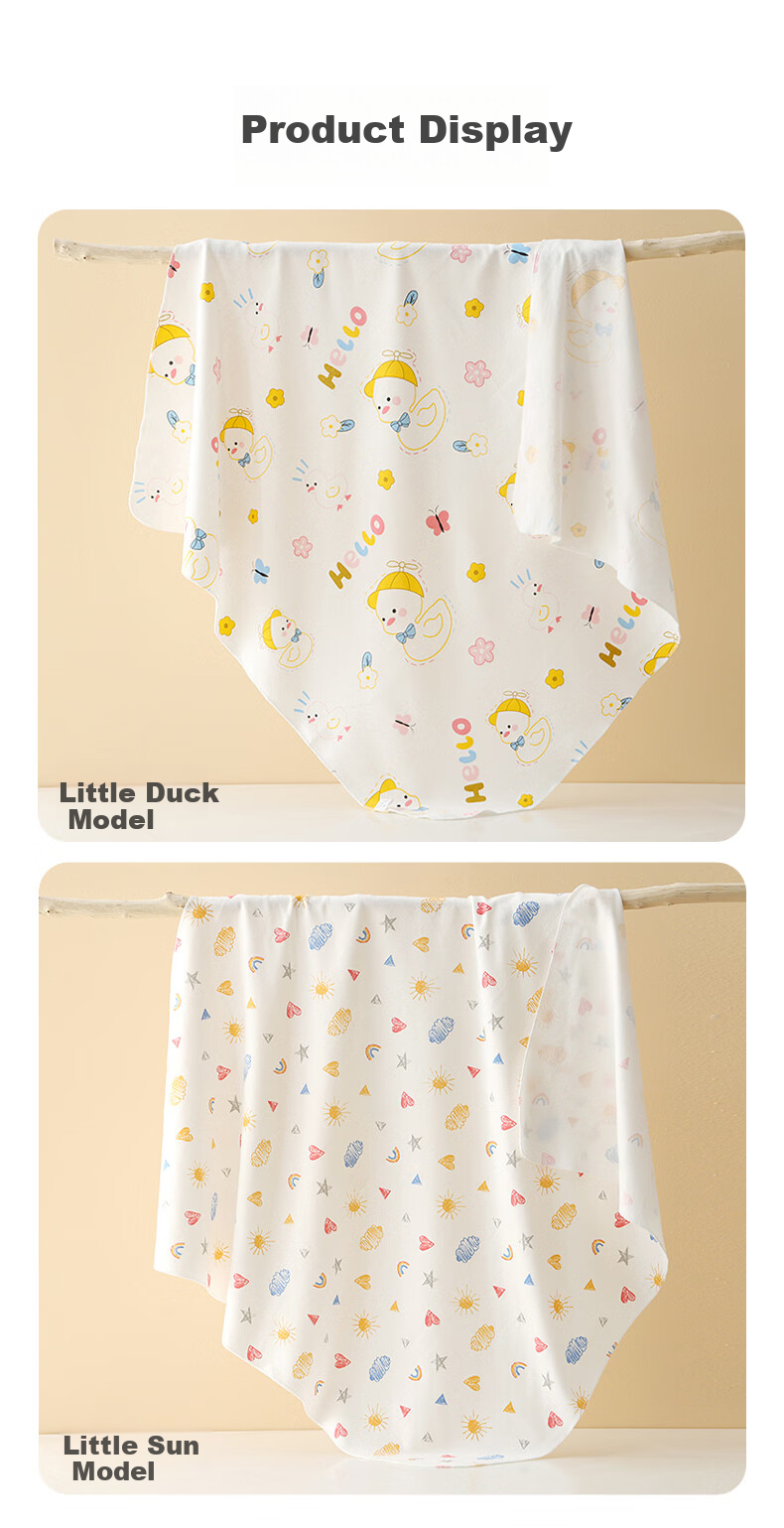 Ipoosi Baby Cotton Swaddle Blanket Wrap Sleep Sack Anti Startle Newborn Essentials 2-Pack 11