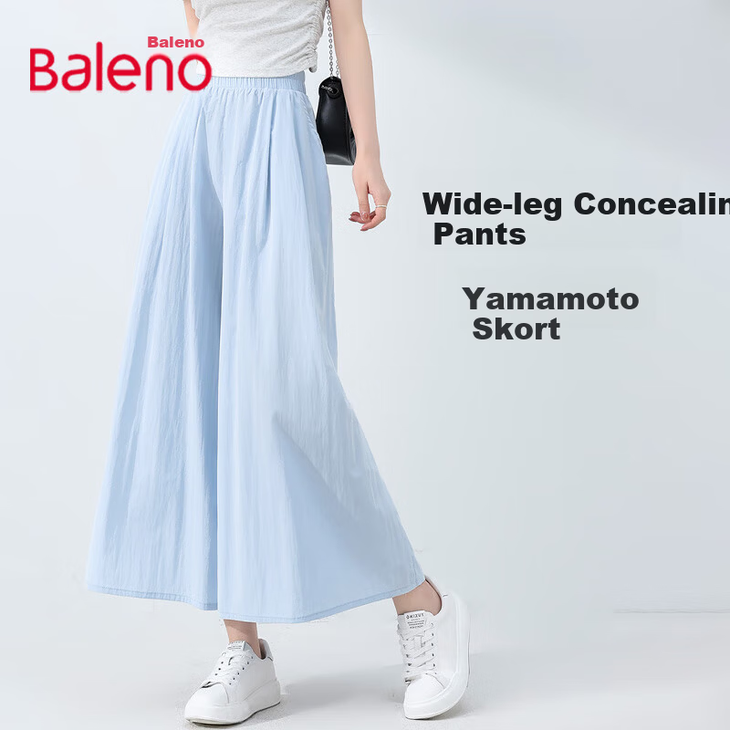 Baleno Yamamoto Wide-Leg Skirt Pants for Women 2026 Summer New High-Waist Straight-Leg Comfortable Casual Trousers