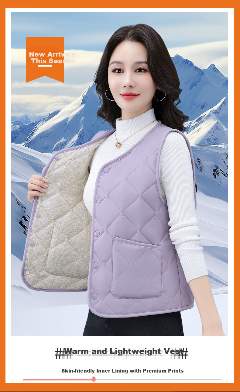 Woodpecker Women's Wool Vest Outerwear 2025 Autumn Winter New Lightweight Thickened Warm Vest for Moms Black L 1
