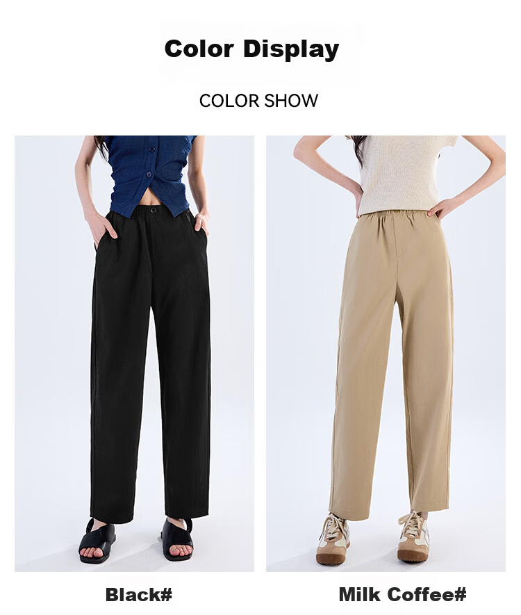 Free Style Women's Nine-Point Harem Pants Summer Thin High Waist Slim Loose Straight-Leg Casual Trousers 2026 New Arrival 6