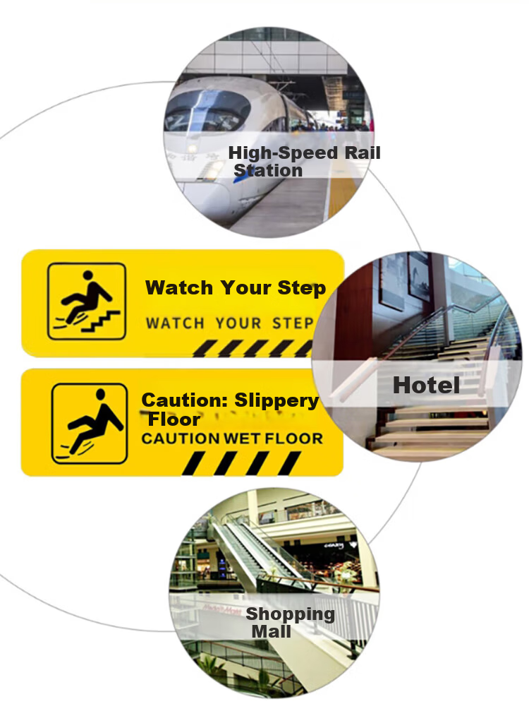 Yijuzhangning Shop Window Glass Door, Caution Glass Sticker, Warm Reminder Sign, Anti-Collision Sticker, 22*11cm, Pack of 5 5