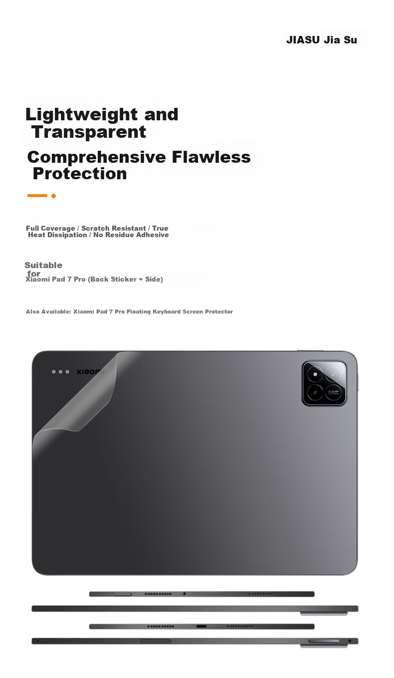 Jiasu Compatible Xiaomi Pad 7 Pro Case Film 11.2-inch Tablet Matte Protective Skin Sticker (Back + Side) Body Protective Film 1