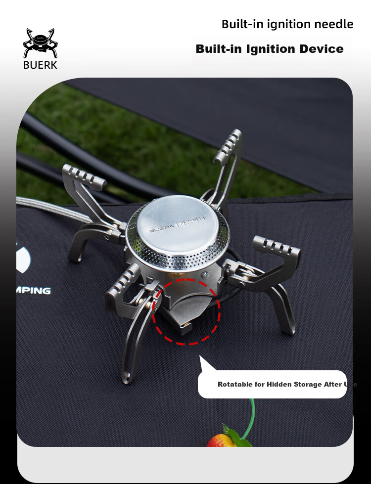 BUERK New Infrared Portable Foldable Split Cassette Stove Windproof Explosion-Proof Outdoor Camping Tea Cooking Gas Burner 4