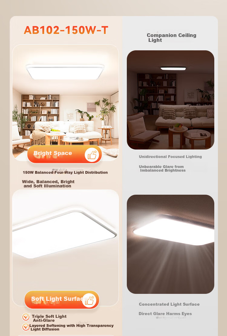 Haishibao Ceiling Light Living Room Main Light Full Spectrum Eye Protection LED Simple Fixture 30㎡ Suitable 150W All-Inclusive Price 6