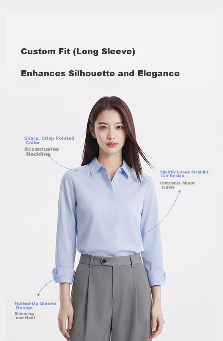 JD Jingzao 100-Count Cotton Women's White Long Sleeve Business Shirt Spring New White Long Sleeve L 4