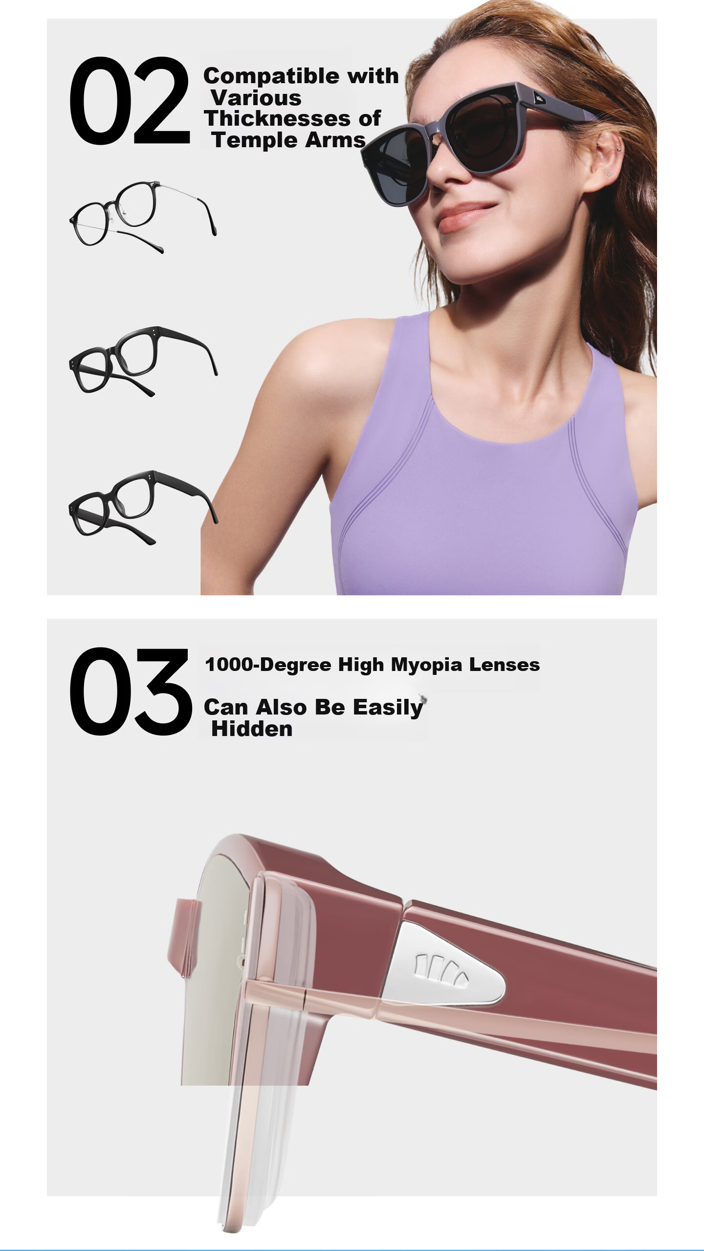 Banana Under Sunglasses Unisex Prescription Clip-On Polarized Driving Outdoor Round Square Frame FD008 5
