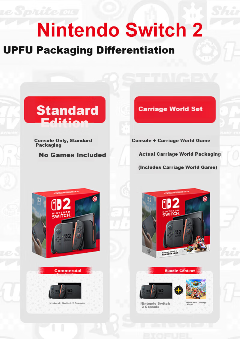NINTENDO SWITCH Nintendo Switch 2 Hong Kong Edition Console Bundle [Standard Edition + Tempered Glass] Handheld Console Without Games Includes Motion Control 2nd Gen Gaming Handheld Birthday Gift for  3