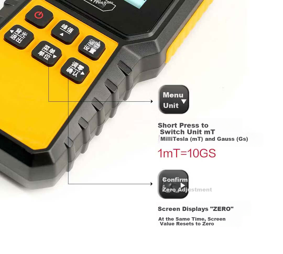Deli Digital Gauss Meter Magnetic Field Strength Tester Tesla Meter Magnetic Detector 12