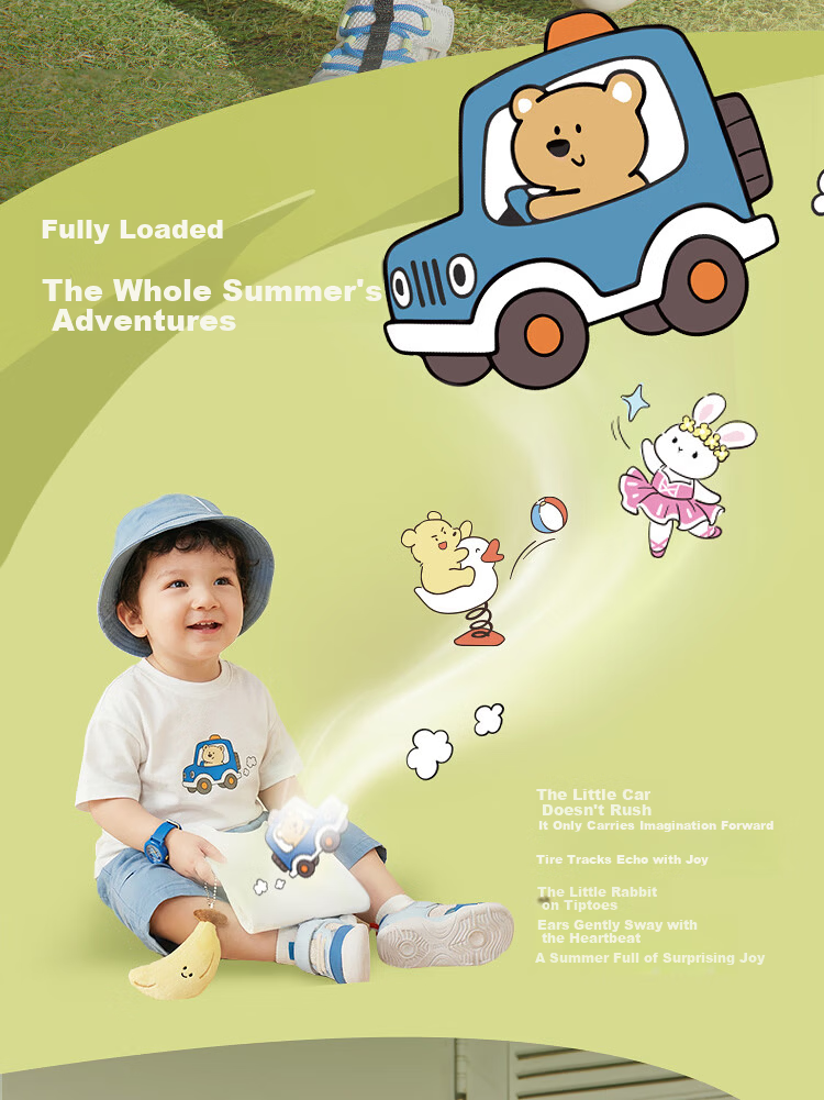 BALABALA Children's Clothing, Kids' Short-Sleeve T-Shirt, for Boys And Girls, 2026 New Baby Summer Wear, Comfortable Pure Cotton Top, Infant Half-Sleeve 2