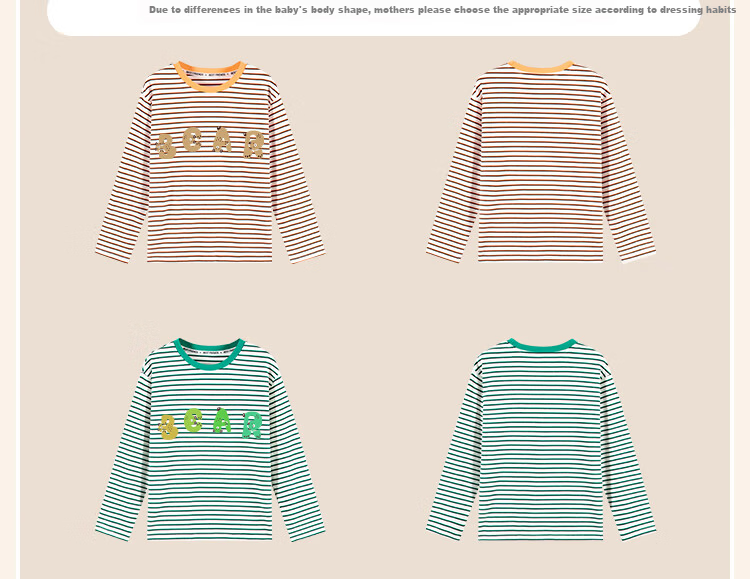 YUZHAOLIN Kids Long Sleeve T-Shirt Boys Round Neck Striped Fashion Versatile Toddler and Big Kids Clothing 7