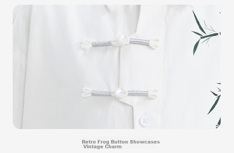 Luomeng Children's Chinese-Style Jacket, New Traditional Boys' Shirt, Versatile Spring And Autumn Bamboo Casual Shirt for Boys, White, Size 140 23