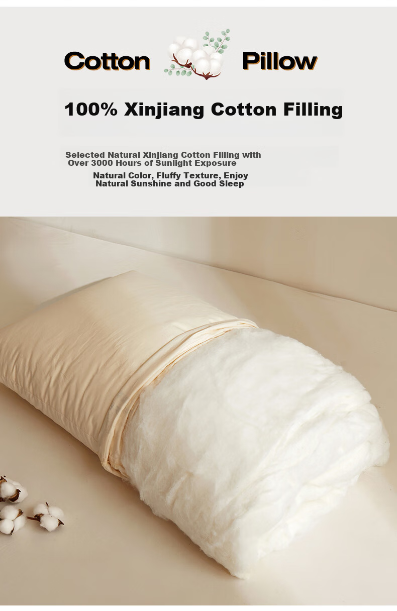 Royal Dynasty Furniture A-Class Xinjiang Long-Staple Cotton Pillow 100% Cotton Pillow Core Removable Core Medium Pillow [Upgraded Embroidery Edition] 10