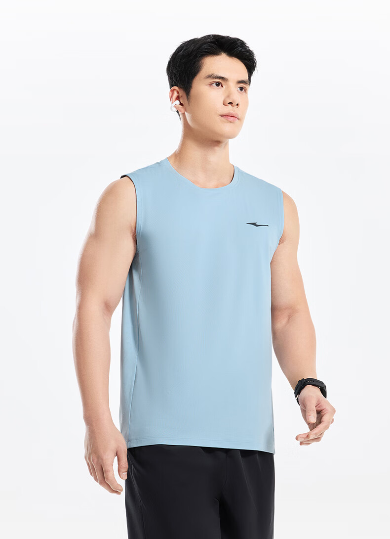 Erke Men's Sports Vest Summer Moisture-Wicking Quick-Dry Ice Feel Crew Neck Sleeveless T-Shirt Outdoor Casual Base Layer Shirt 21