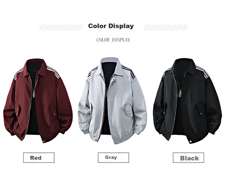 TUCANO Men's Spring Autumn Jacket Loose Fit Lapel American Retro Casual Coat Red 3XL 2