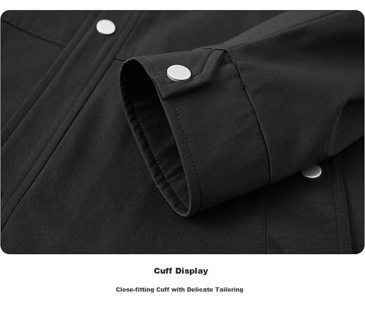 Pierre Cardin Men's Trench Coat Spring Autumn Korean Style Loose Casual Mid-Length Coat Trendy Lapel Overcoat Black XL 10