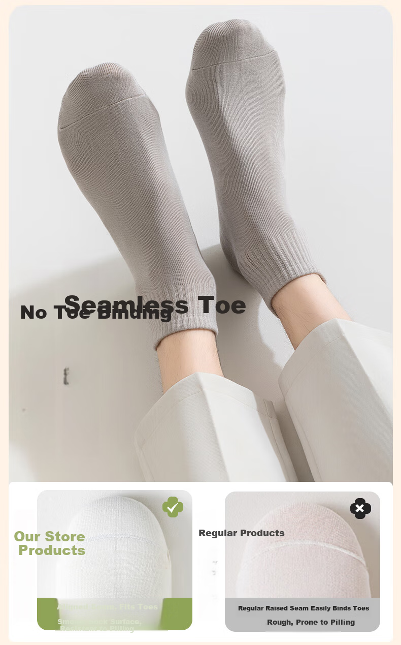 Dongfangyuan Men's Short Socks Spring Summer [10A Antibacterial Deodorant] Breathable Low-Cut Casual Cotton Socks 7 Pairs Pack 4
