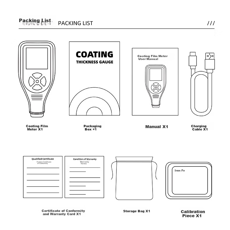Nohawk NT-2S Coating Thickness Gauge for Paint Film Measurement on Iron and Aluminum Substrates (Color Screen, Lithium Battery, Storage) 17