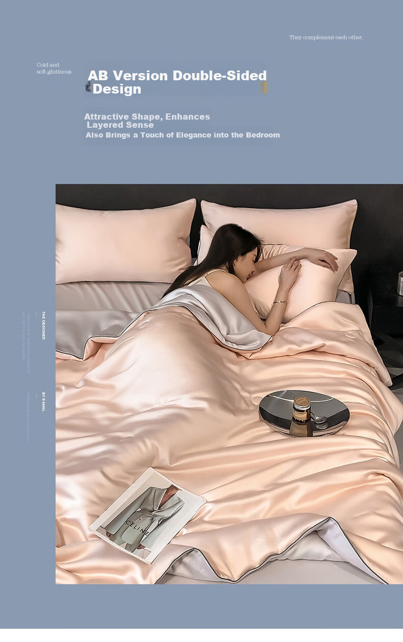 MUJI Class A Washable Ice Silk Summer Quilt Thin Air Conditioning Quilt Double Quilt Core 200*230cm Champagne Gold 10