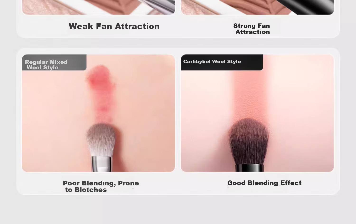 CARLI BYBEL Makeup Brush Set Soft Eyeshadow Powder Contour Blending Detail Brushes Beginner Soft Hair Full Set New Year Gift 5