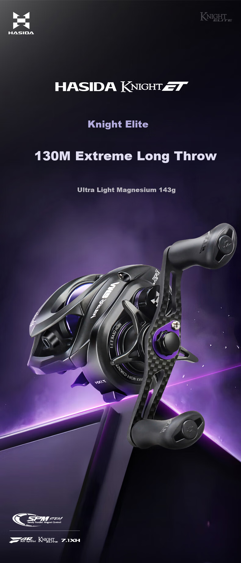 HISTAR Knight Elite Long-Distance Casting Aluminum-Magnesium Alloy Domestic Metal Ultra-Light Universal Lure Baitcasting Reel 1