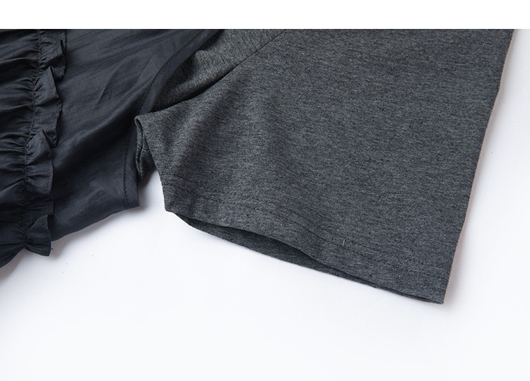 Demana [Cooling Black Technology Sorona] Summer Fake Two-Piece Round Neck A-Line Slim Fit Dress for Women Premium Feel 15