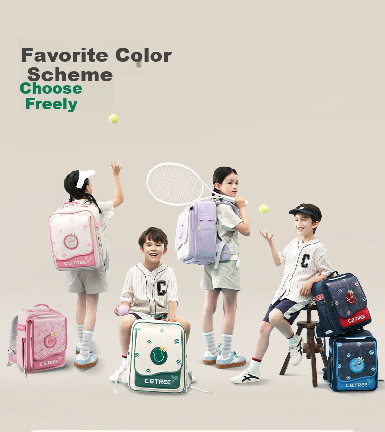 Cambridge Tree School Backpack for Primary Students Grades 1-3-6, Pressure-Relief Spine Protection, Anti-Drop Large Capacity Bag, Peach Pink, Large Size 20